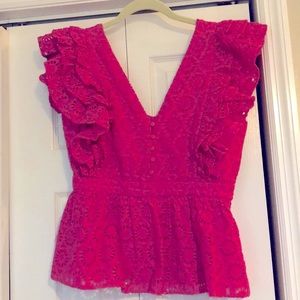 J. Crew got pink eyelet top